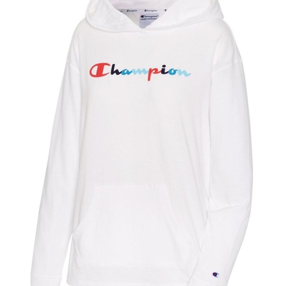 Champion Middleweight Script White Hoodie Sz XL